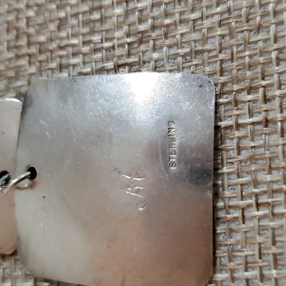 Sterling Dangling Squares Earrings - Picture 4 of 4